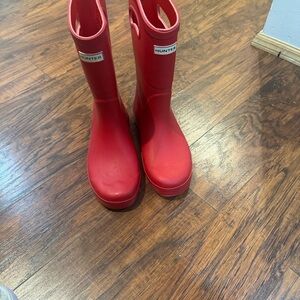 Hunter Kids Red Rain Boots